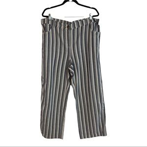 Chicos Capri Pants‎ Blue White Striped Cotton Pockets Size 3 (L 16/18)
Lagenlook